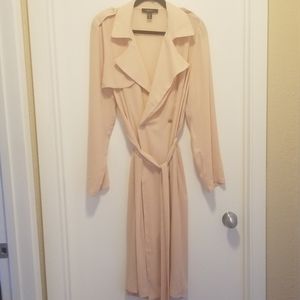 Sheer Pink Chiffon Trench Coat